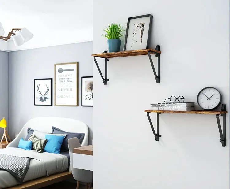 Komplet 2 brązowych półek wiszących na kwiaty L5-H80