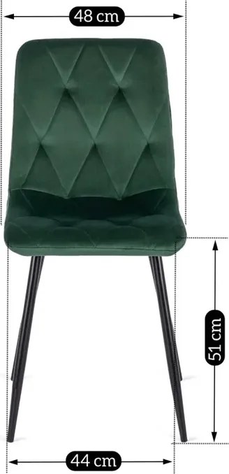 Zestaw Stół Okrągły LAUREN 80 cm Dąb Złoty/Czarny i 4 Krzesła ROBIN Zielone