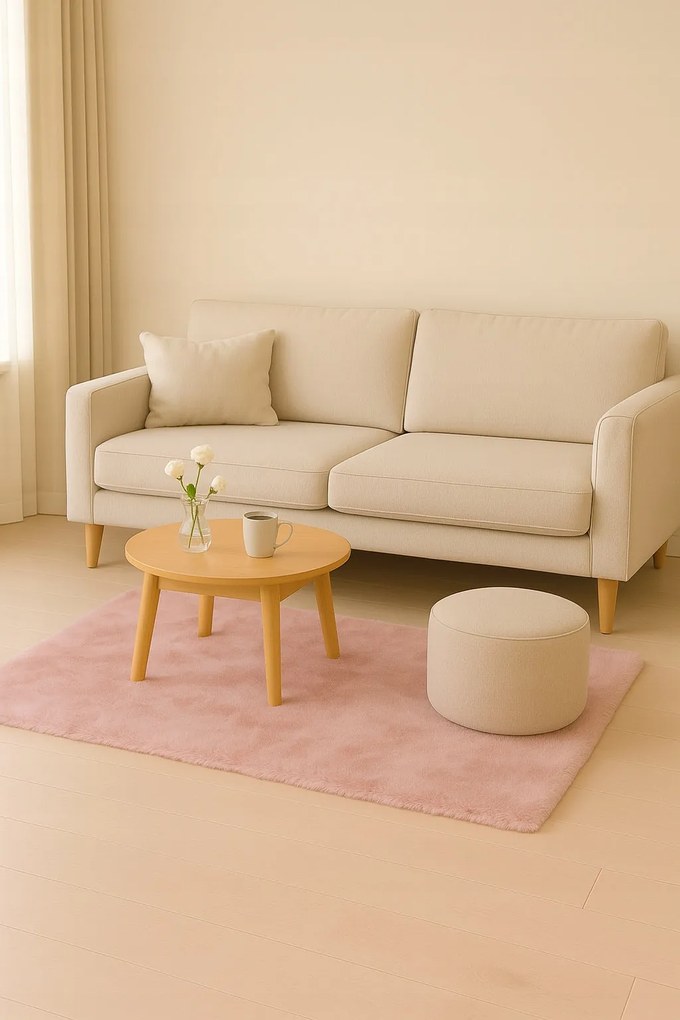 Dywan Futrzany Różowy 70x130 cm Włochaty Miękki Dekoracyjny Antypoślizgowy