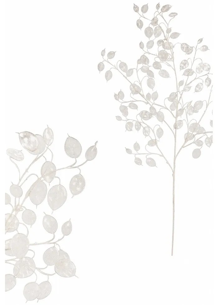 Zestaw sztucznych gałązek Lunaria, 2 szt., biały, oszronione, 85 cm