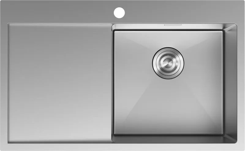 Mexen Exar zlewozmywak stalowy 1-komorowy z ociekaczem, prawy 780 x 480 mm, inox - 6434781010P-01