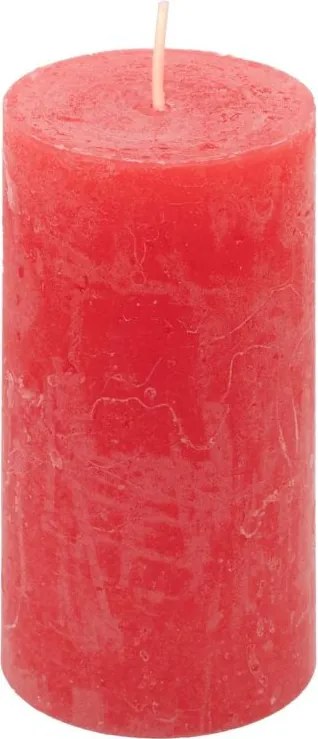 Zestaw świec rustykalnych, 10 cm, Ø 5 cm, czerwony, 8 szt.