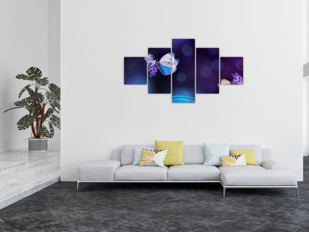 Obraz - Motyle na lawendie (125x70 cm)