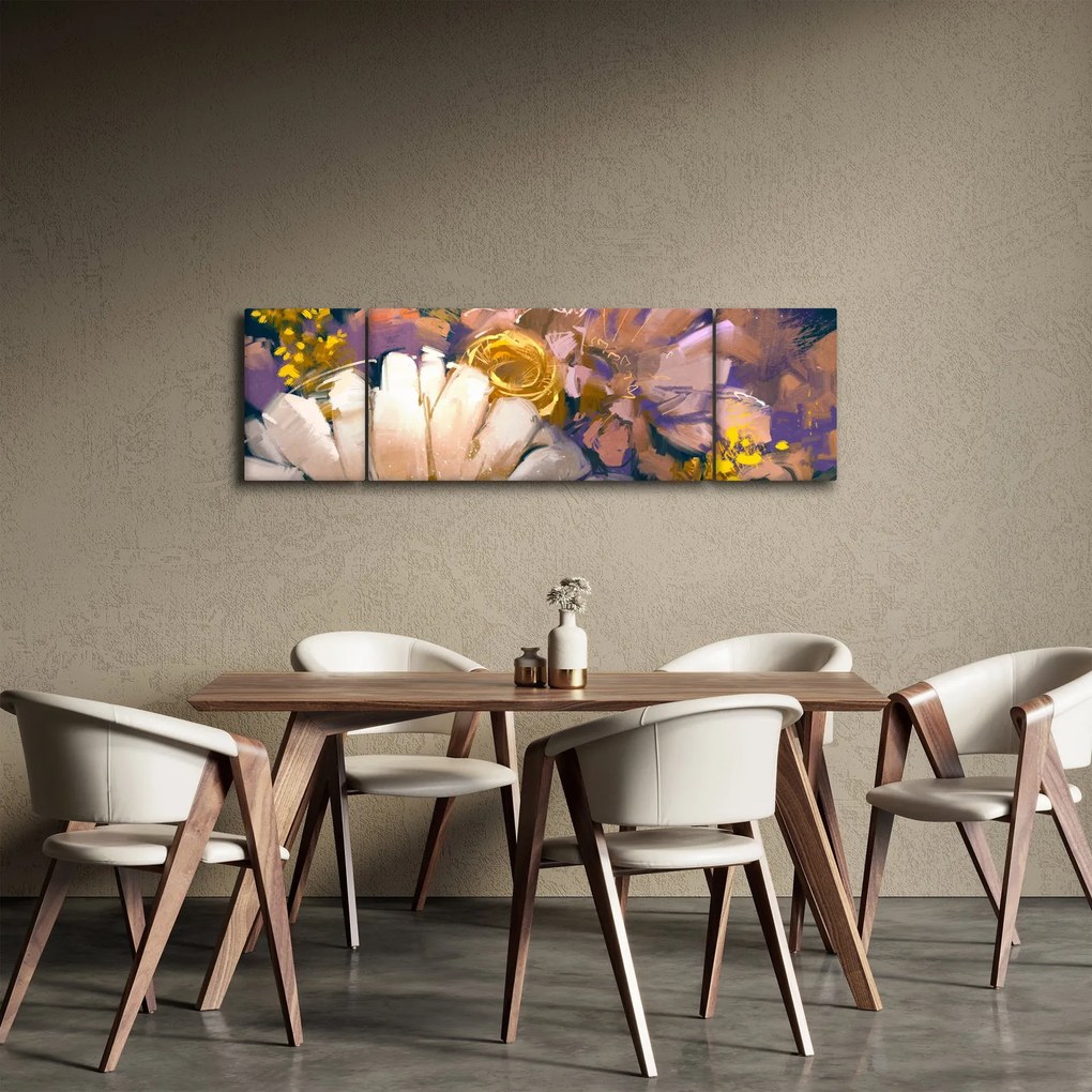Obraz kwiatów (170x50 cm)