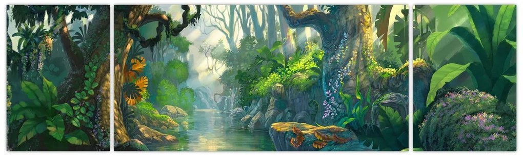 Obraz - Ilustracja lasu tropikalnego (170x50 cm)