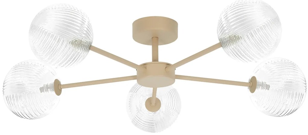Ryflowana lampa sufitowa transparentna D0-M36