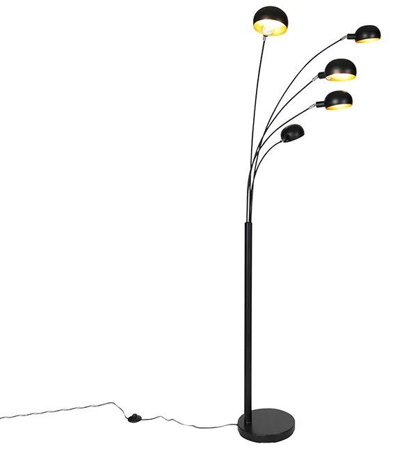 Designerska lampa podłogowa czarna 5-świateł - SixtiesDesignerski Oswietlenie wewnetrzne