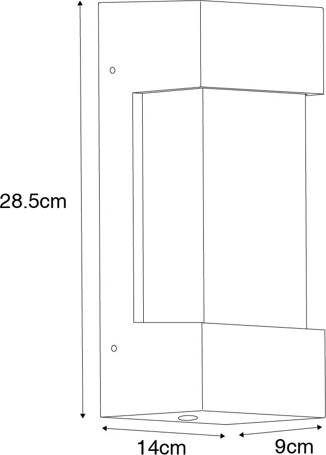 Lampa ścienna zewnętrzna ciemnoszara IP54 z czujnikiem zmierzchu - Tide