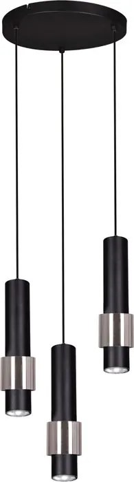 Czarno-chromowana okrągła lampa ze zwisami - S075-Sonara