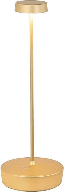 Lampa stołowa LED Zafferano Swap w kolorze matowego złota, ładowalna i ściemnialna, 2200-2700-3000 K, maksymalna moc 9 godz.