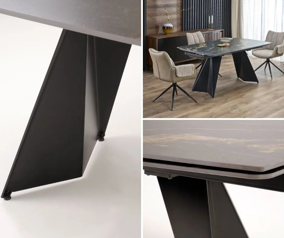 Stół do jadalni z rozkładanym blatem ze spieku Armani Halmar