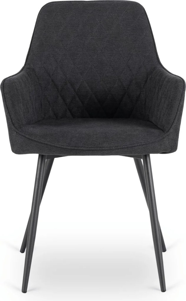 Krzesło Tapicerowane do Jadalni BRESSO 2 Czarne Nowoczesne Loft