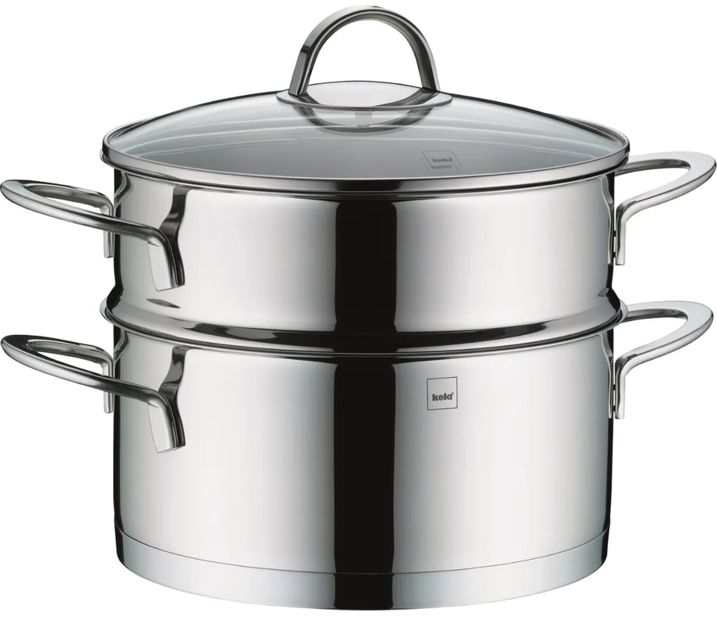 Kela Garnek do gotowania na parze ze stali nierdzewnej z pokrywką CAILIN, 20 cm