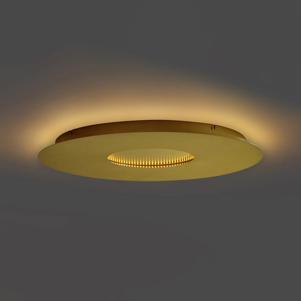 Nowoczesna lampa sufitowa złota 60 cm z wbudowaną diodą LED z 3-stopniową regulacją ściemniania - Morning