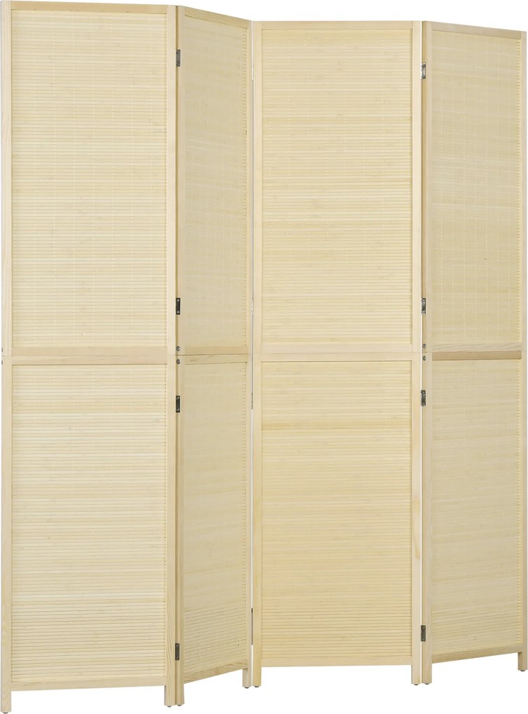 HOMCOM Parawan 4-częściowy 180 x 180 cm składany, przegroda z bambusa do salonu, naturalny | Aosom PL