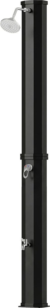 Outsunny Prysznic solarny 60 l prysznic ogrodowy z obrotową deszczownicą i kranem, regulacja temperatury | Aosom PL