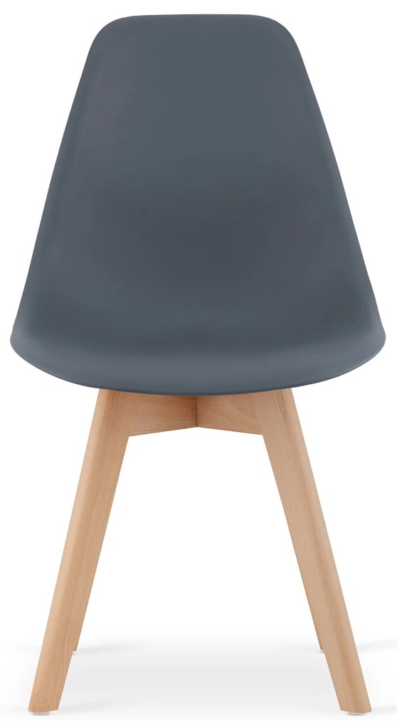 Grafitowe krzeslo KITO z bukowymi nogami