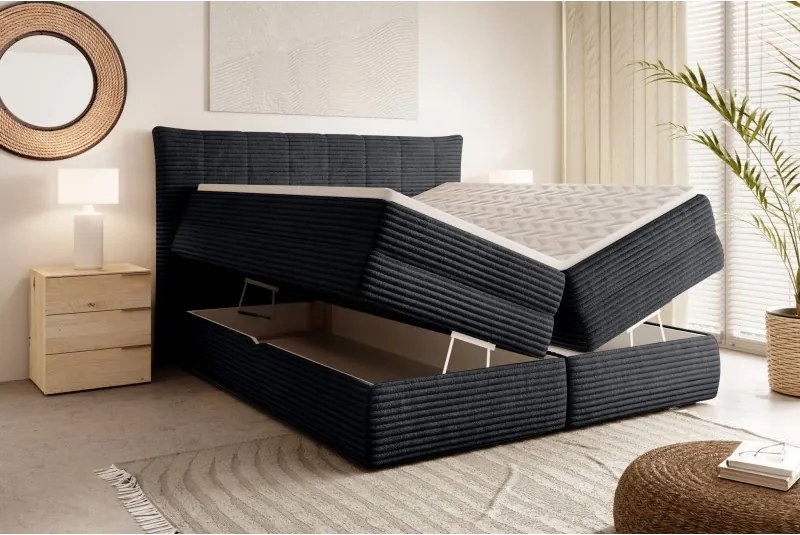 Łóżko Kontynentalne AMBER 140 Box spring 2 x pojemnik WERSAL