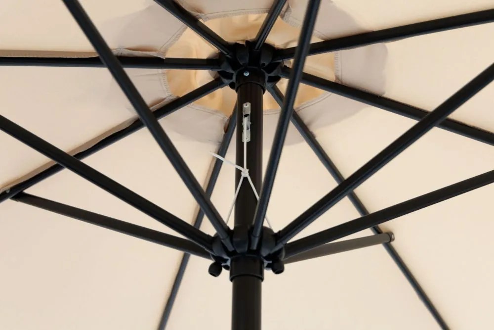 Regulowany, składany parasol ogrodowy SL-UM003B łamany, beżowy, 3 m