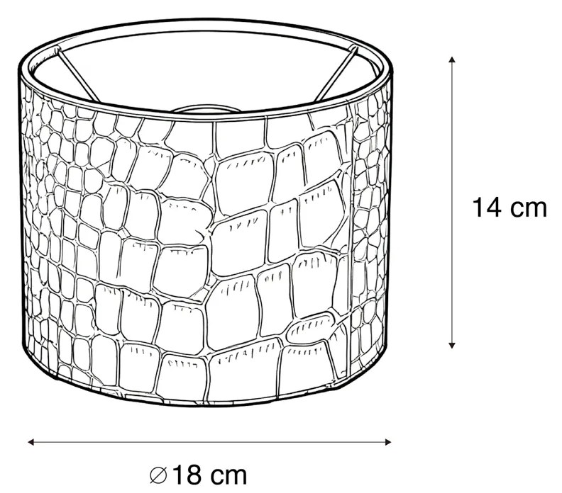 Abażur welurowy w designie krokodyla ze złotym wnętrzem 18/18/14 klasyczny/Antyczny