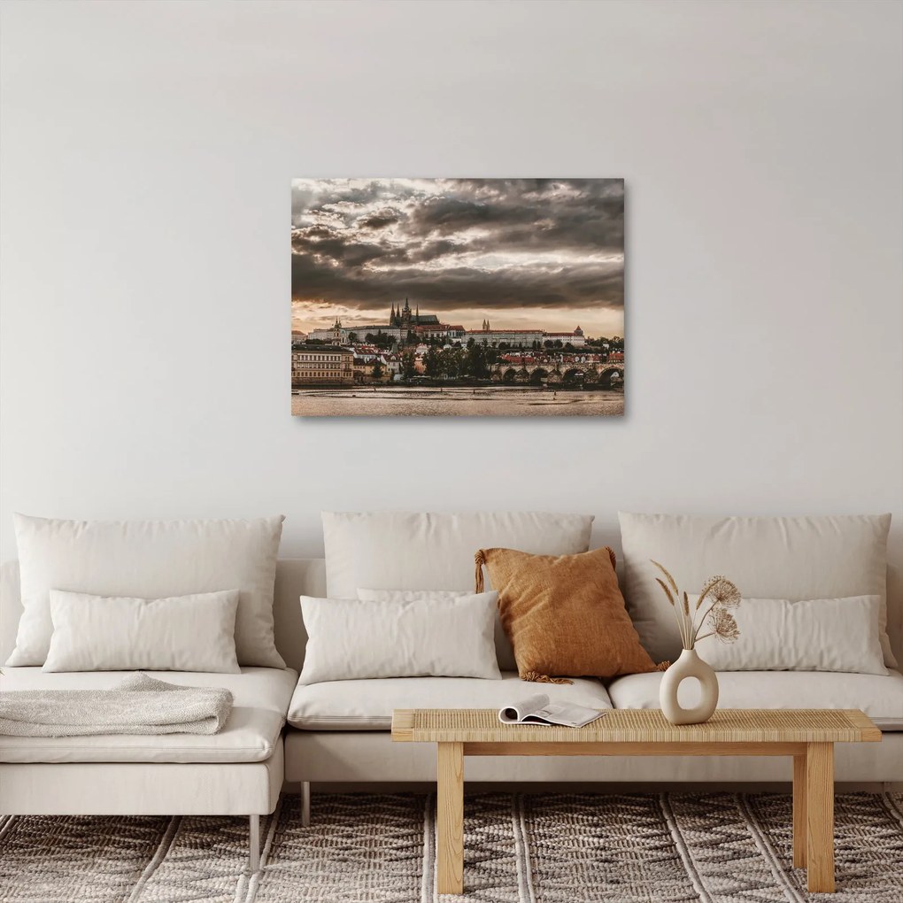 Obraz Zamku Praskiego o zmierzchu (70x50 cm)