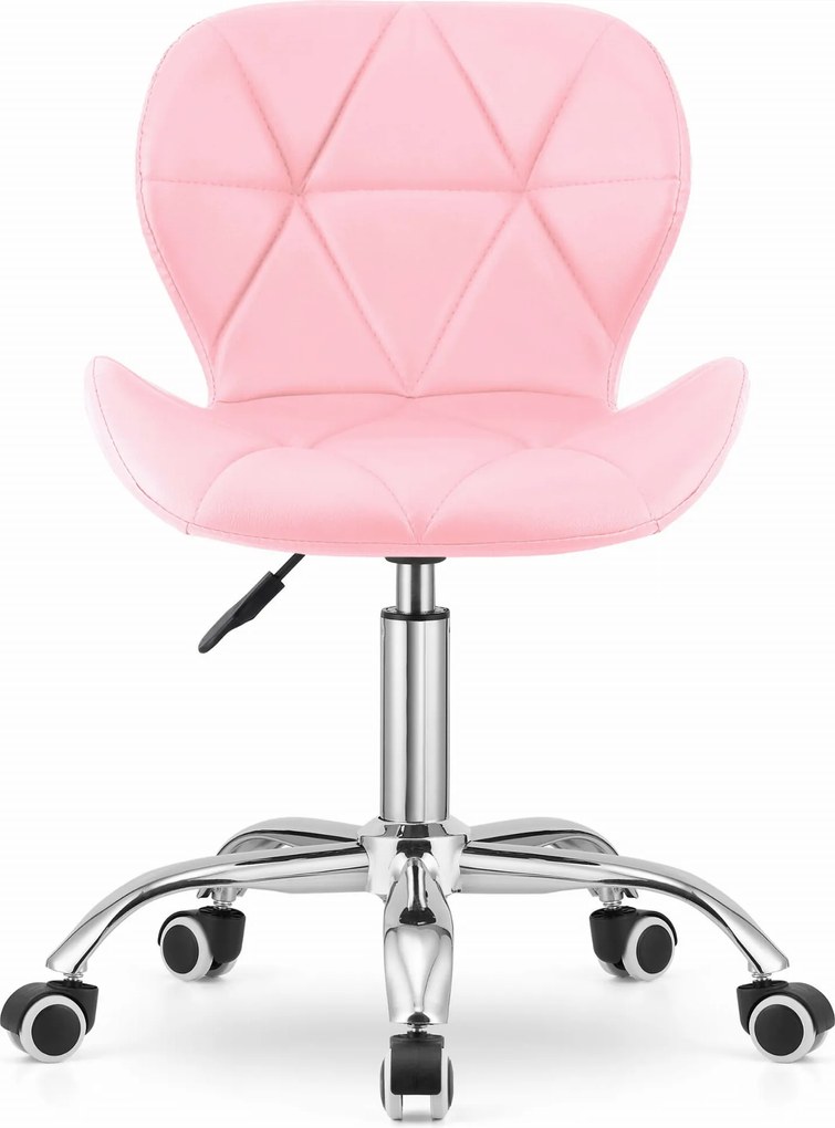 PROMOCJA Różowe krzesło biurowe AVOLA z ekoskóry II. klasa jakości