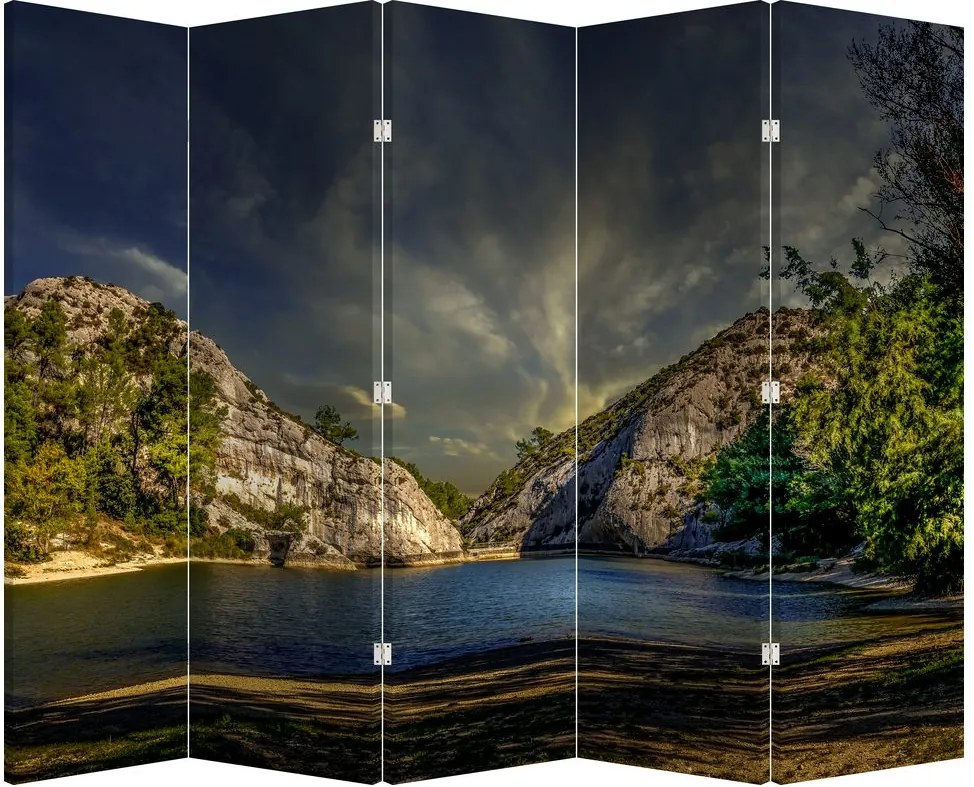 Parawan - Krajobraz z jeziorem (210x170 cm)