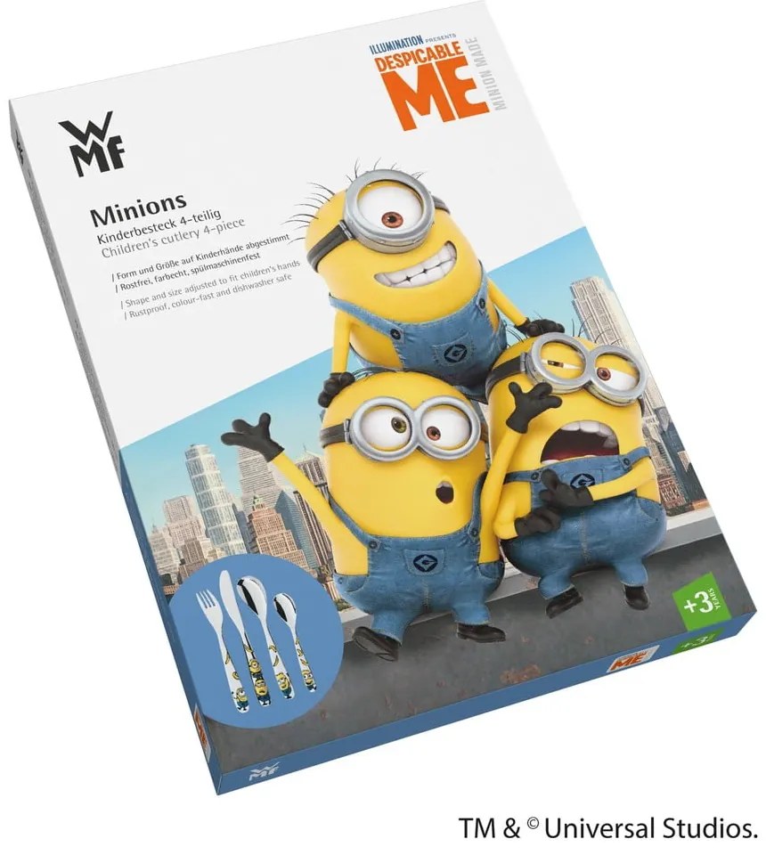 4-częściowy zestaw dziecięcych sztućców ze stali nierdzewnej WMF Minions