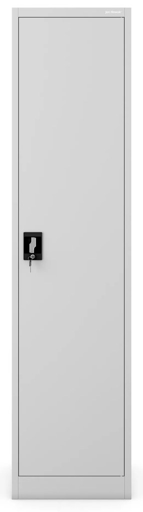 Szafa biurowa metalowa na akta, wąska, szara, 450x1850x400 mm: ALEX