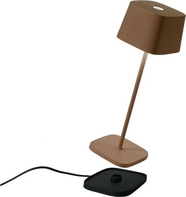 Lampa stołowa LED Ofelia Pro Corten, ładowalna i ściemnialna
