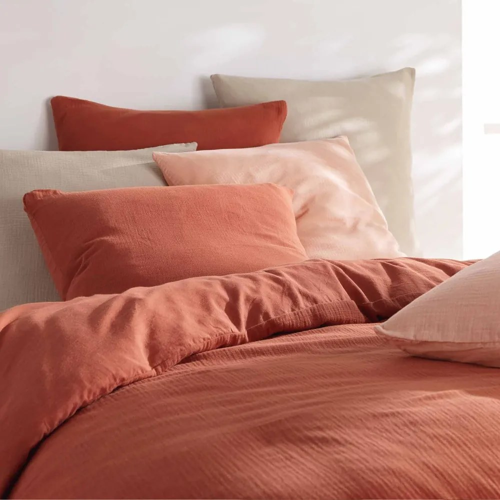 Jasnozielona pościel dwuosobowa muślinowa 240x220 cm Angelia – douceur d'intérieur