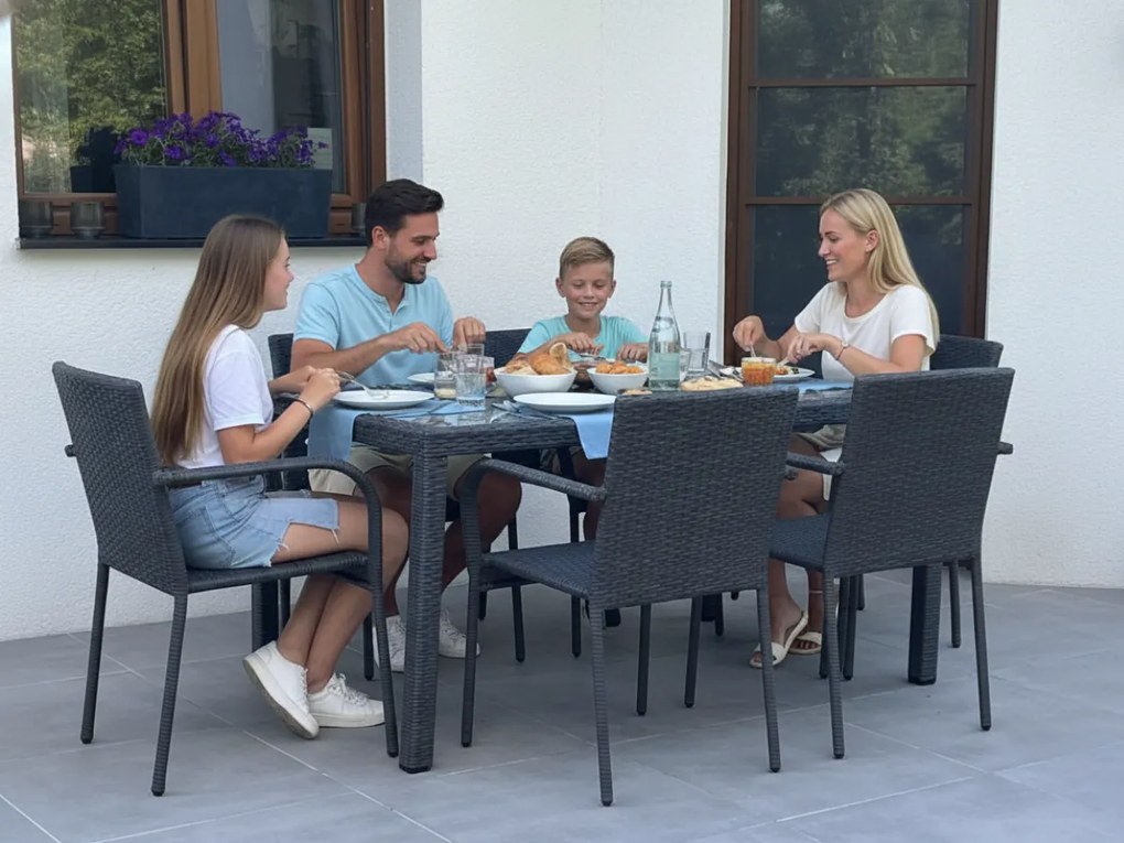 Zestaw mebli stołowych AVVICENTE czarny