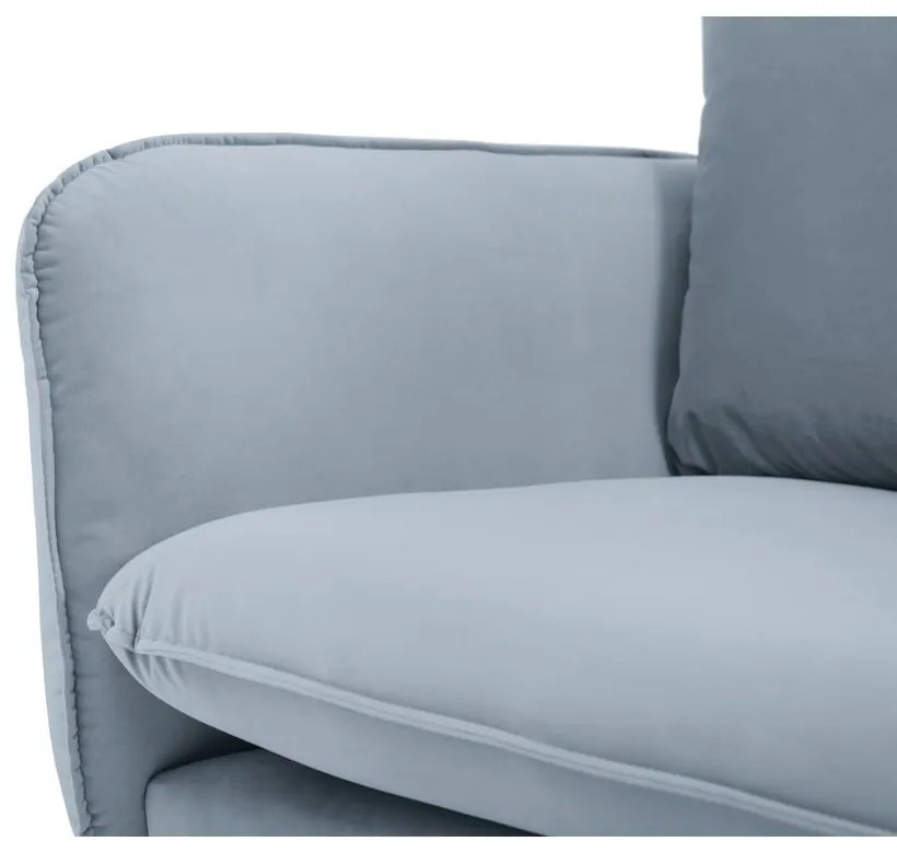 Jasnoniebieska aksamitna sofa 230 cm Vienna – Cosmopolitan Design