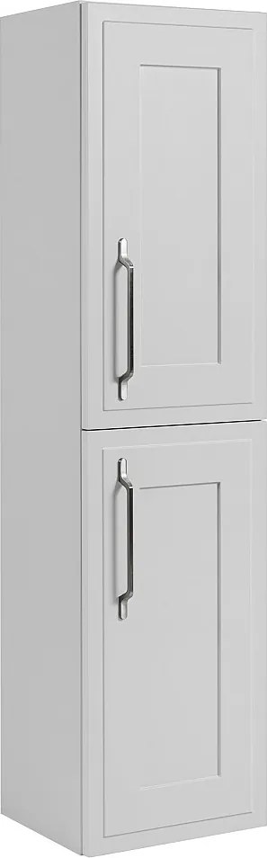 Szafka łazienkowa biała, 35 x 136 x 27 cm, uchwyt srebrny