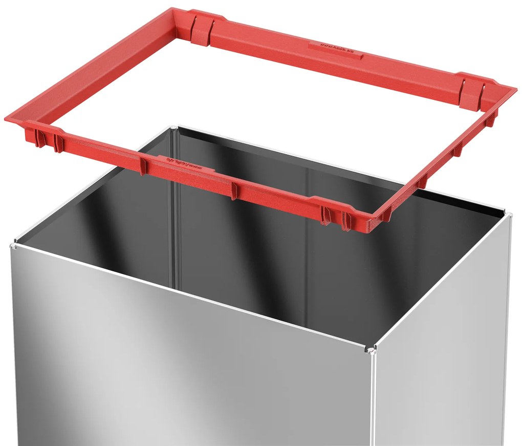 Samozamykający śmietnik na odpady Big-Box XL, 52 l, zbiorczy, nierdzewny polerowany