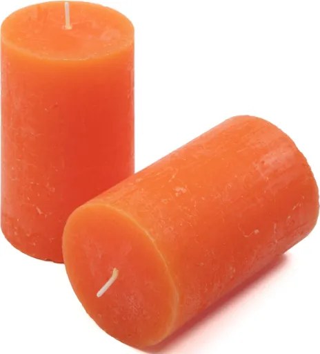 Rustykalne świece pomarańczowe 12 sztuk 6,8x11,5 cm
