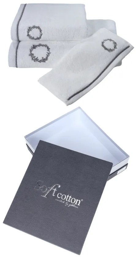 Podarunkowy zestaw ręczników SEHZADE, 2 szt Śmietankowy / złoty haft