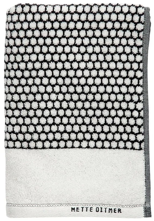 Czarno-biały bawełniany ręcznik 50x100 cm Grid – Mette Ditmer Denmark