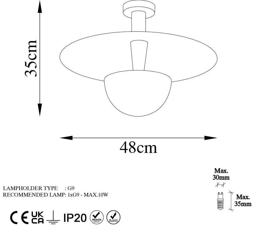 Lampa sufitowa w kolorze miedzi z metalowym kloszem ø 48 cm Kurt – Opviq lights