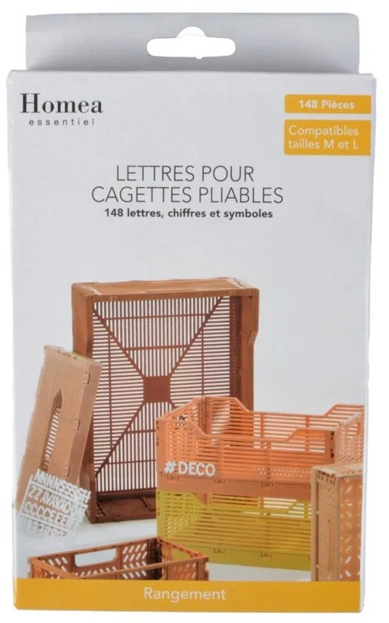 Białe litery na pudełka do przechowywania 11.5x20x3 cm – Homéa