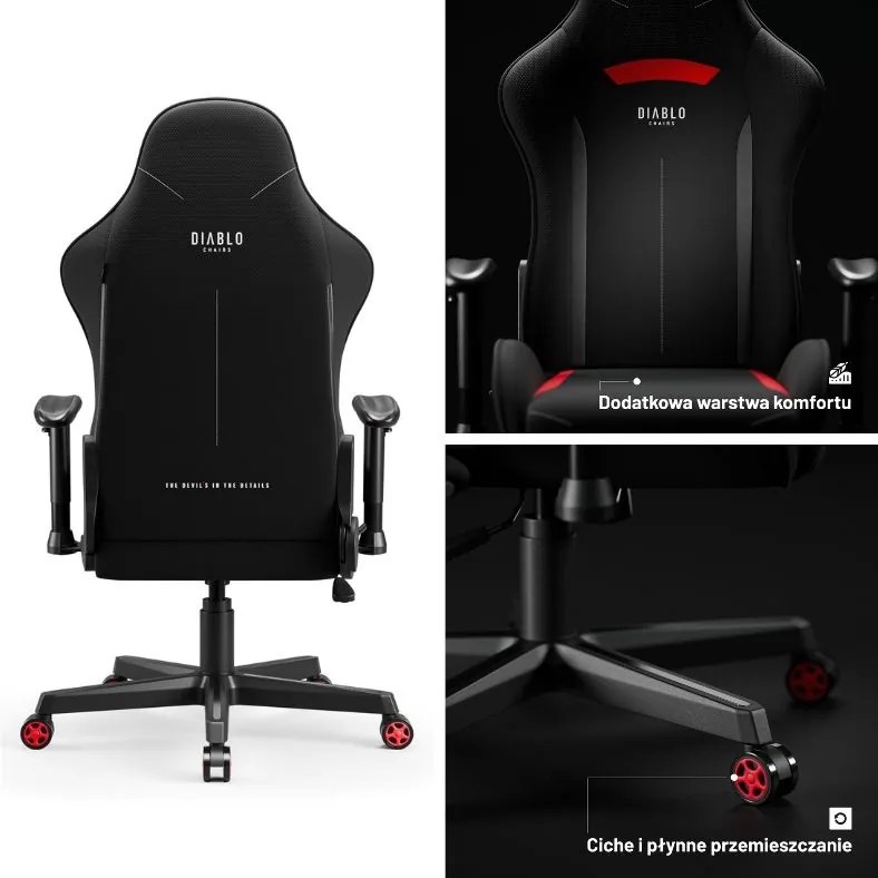 Fotel do gamingu Diablo X-St4rter czarno-czerwony