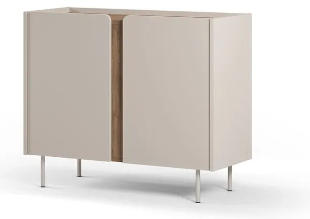 Kremowo-naturalna szafka w dekorze dębu 100x82,5x40 cm Lucile – Marckeric