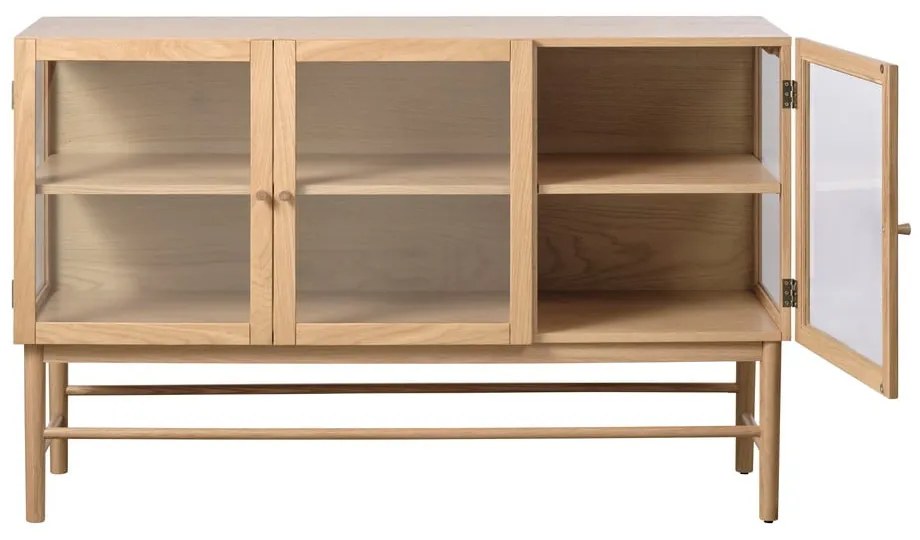 Witryna z litego drewna dębowego 88x140 cm Elba – Unique Furniture