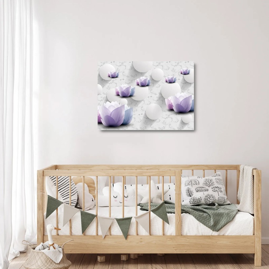 Obraz na szkle z kwiatami (70x50 cm)
