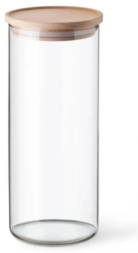 Simax 5142 szklany pojemnik z drewnianą pokrywką,1,4 l