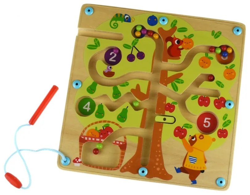 Tooky toy labirynt drzewko owocowe magnetyczne nauka liczenia