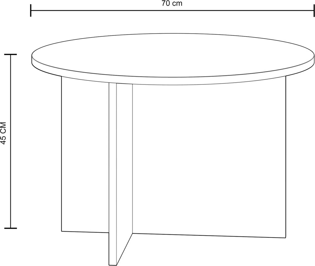 Kaszmirowy okrągły minimalistyczny stolik R1-W60