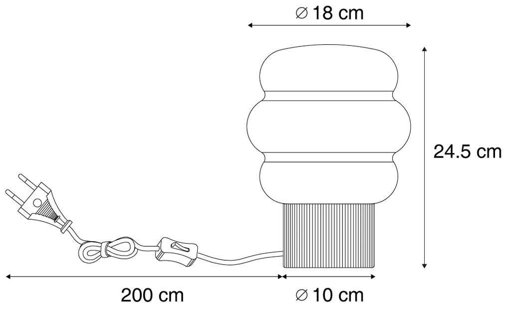 Lampa stołowa Japandi zielona z opalowym szkłem 18 cm - MieleJapandi Oswietlenie wewnetrzne