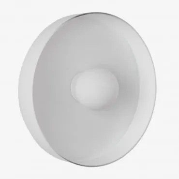 Kinkiet Ścienny Ze Szkła I Stali Nierdzewnej Jaxal Biała & Ø35 Cm - Sklum