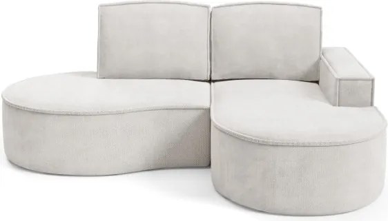 Narożnik MOLLY Prawostronny bez funkcji spania, wolnostojący tkanina CURIO 02 Biały